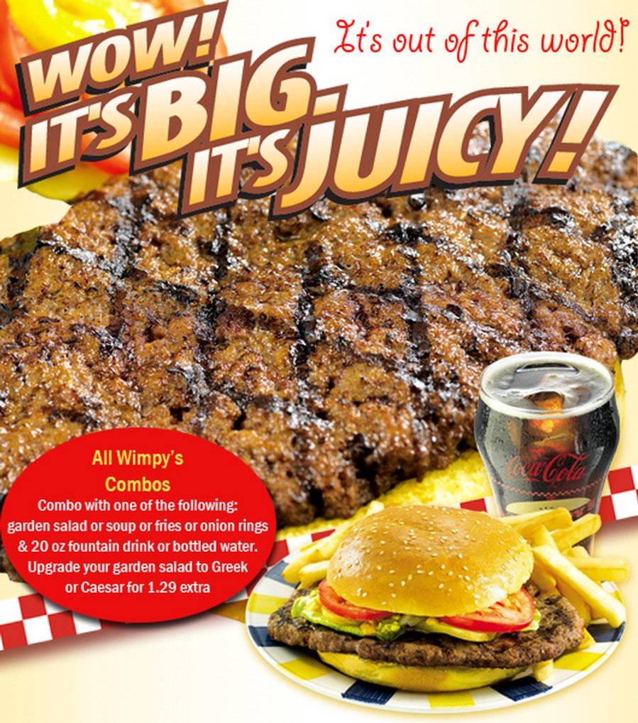 Wimpys clearance diner menu